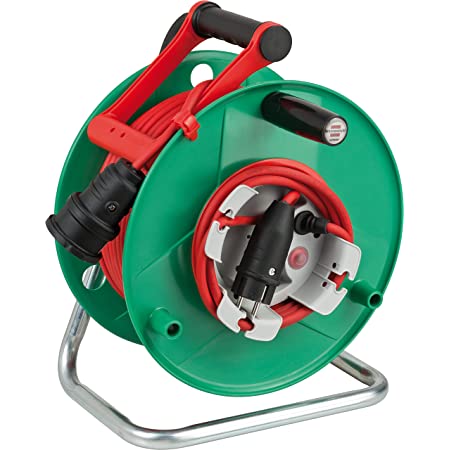 Brennenstuhl Garant G Bretec IP44 Drallelverlängerung für den Garten (Rasenmäher mit 48+2m Kabel in rot, kurzfristige Außeneinsatz, Made in Germany)