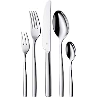 WMF Tavira Besteck Set 12 Personen, 60-teilig, Monobloc-Messer, Cromargan Edelstahl poliert, glänzend, spülmaschinengeeignet