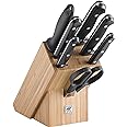 ZWILLING Twin Chef Messerblock, 8-teilig, Bambusblock, Messer, Wetzstab und Schere, Rostfreier Spezialstahl/Kunststoff-Griff im Nietendesign, Schwarz