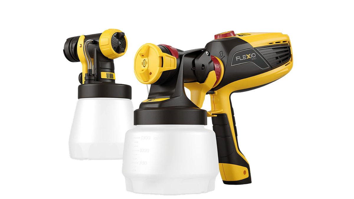 WAGNER Farbsprühsystem W 590 FLEXiO für Dispersions-/Latexfarben, Lacke & Lasuren im Innen- & Außenbereich, 15 m²-6 min, Behälter 1300 ml/800 ml, 630 W