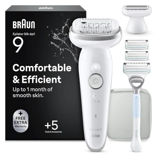 Braun Epilierer Damen Silk-épil 9, Ladyshaver, 9-130, Weiß/Rosa