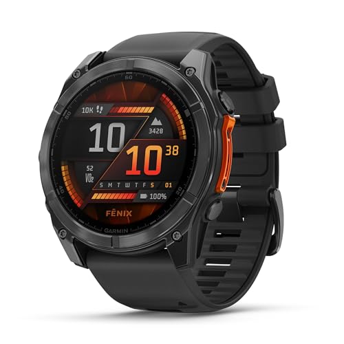 Garmin Fenix 8, 51 mm, GPS-Multisport-Smartwatch, Schwarz/Schiefergrau