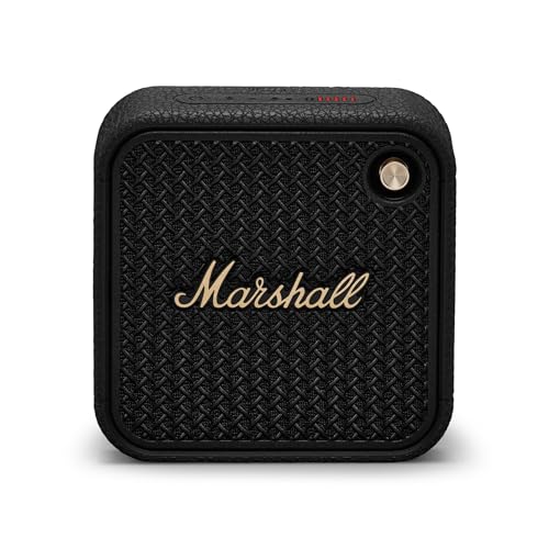 Marshall Willen II Bluetooth-Lautsprecher, kabellos, über 17+ Stunden Spielzeit, wasserdicht nach IP67 – Schwarz und Messing