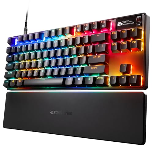 SteelSeries Apex Pro TKL Gen 3 – Gaming Keyboard – Hall Effect Switches; OmniPoint 3.0 – Adjustable Actuation – Game-Ready Presets – Rapid Trigger, Protection Mode, Rapid