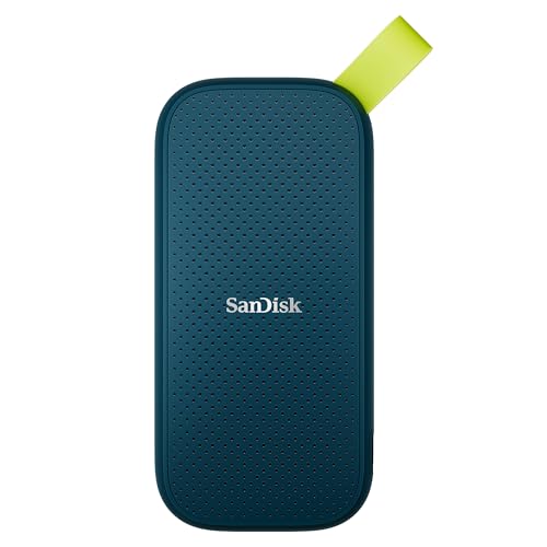 SANDISK SSD Portatile 2 TB (SSD externa con velocità di lettura fino a 800 MB/s, resistente alle cadute da un massimo di due metri, gancio in gomma) Monterey